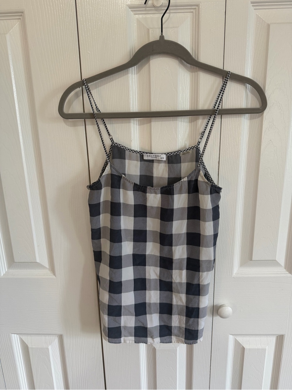 Equipment Femme Gingham Tank Top Blue Size XS